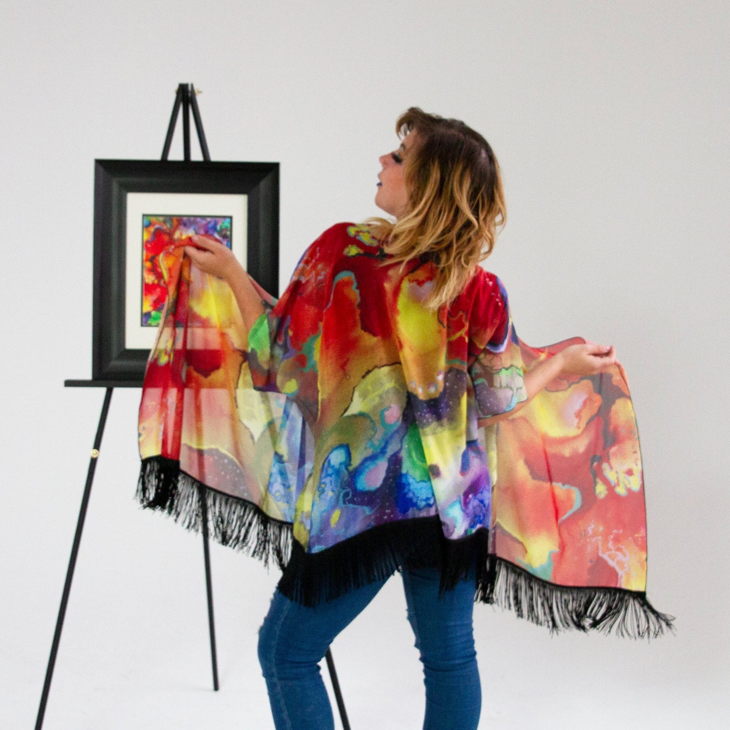 Escape Into Brilliance Draped Kimono