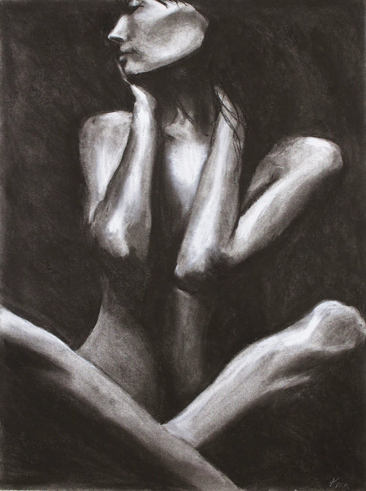 "Herself" - Charcoal on Paper